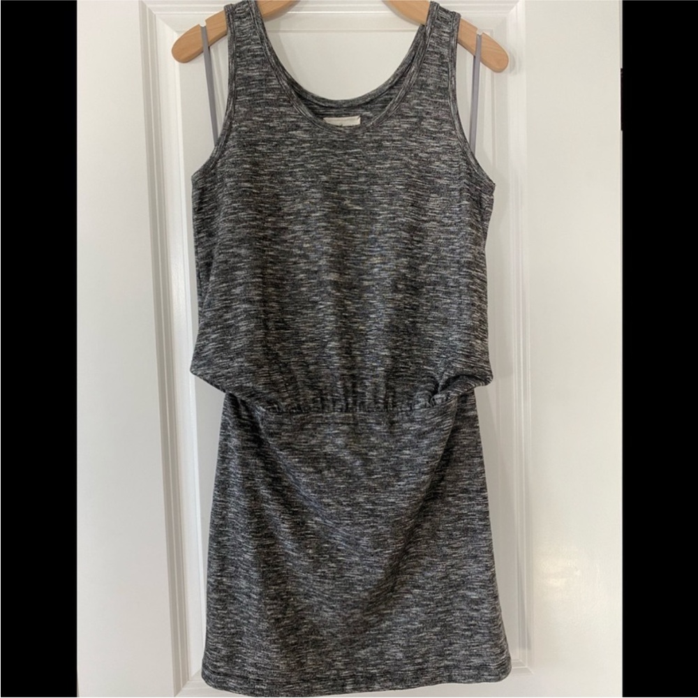 Lou & Grey body con jersey Heathered Black Sleeveless Mini Dress